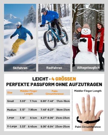 Водонепроникні зимові рукавички GXCROR для чоловіків та жінок, з підтримкою сенсорного екрану, утеплені Thinsulate, для катання на лижах, велосипеді, прибирання снігу та робіт на відкритому повітрі, до -20°C, термоізоляція (S)