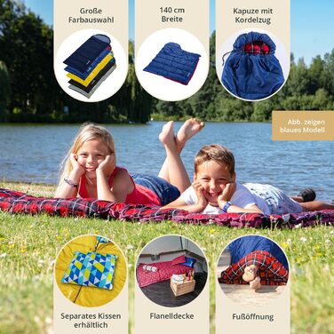 Спальний мішок для дітей Skandika Dundee Junior | Теплий, водонепроникний, 175 x 70 см, жовтий