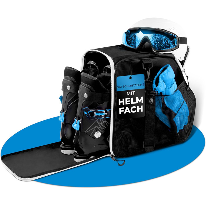 Чохол для лижних черевиків STYNGARD Zermatt 40L з відділенням для шолома та аксесуарами - чорно-білий