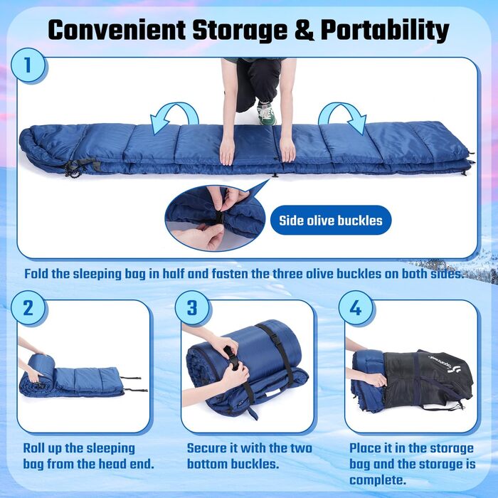 Сплячий мішок 0°C XXL 230 x 90 см. Знімний капюшон, м'яка підкладка для дорослих