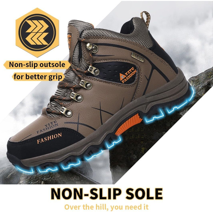 Чоловічі трекінгові черевики Littleplum Khaki 39 EU - тепла підкладка, дихаючі, антиковзаючі, високий верх