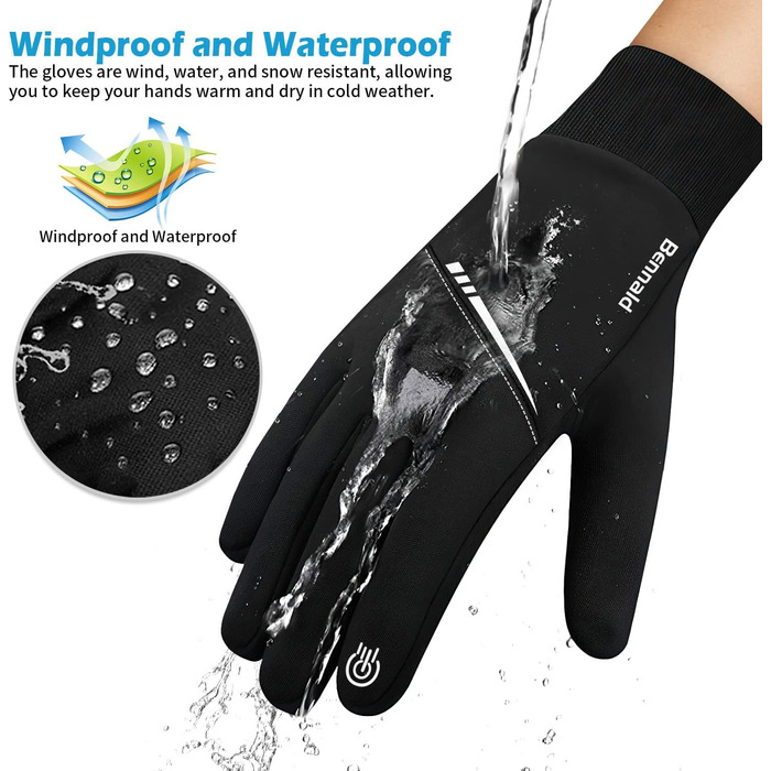 Рукавички для велосипеда зимові, сенсорні, водонепроникні, вітрозахисні. Підходять для катання на велосипеді, гірськолижному спорту, роботи, походів, верхової їзди та альпінізму.