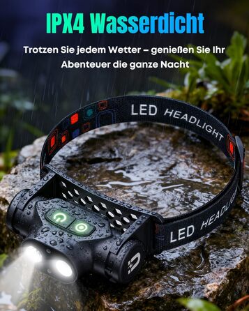 Фронтальний ліхтар Pawfly LED перезарядна, надяскравий, 4 режими, сенсор, магніт, IPX4, вологостійкий, для бігу, кемпінгу, риболовлі