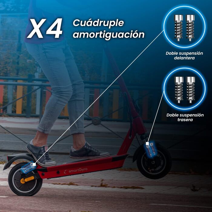 Електросамокат smartGyro K2 Titan C 48V 13 000 мАг, безкамерні колеса, підвіска, потрійне гальмо, поворотники, керування через додаток, друга генерація