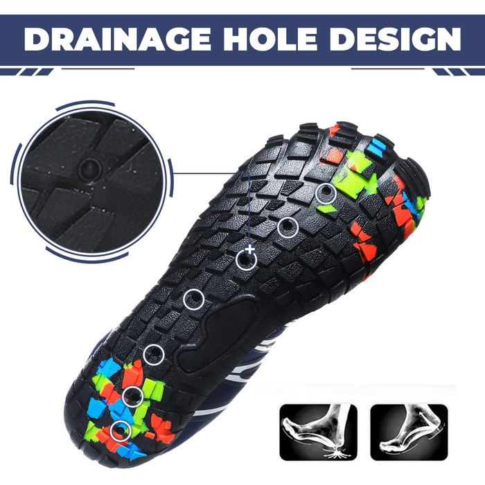 Чоботи для плавання Ziitop: чоловічі та жіночі, для пляжу, швидко сохнуть, з дренажними отворами. Ідеальні для каякінгу, фітнесу, трейлраннінгу та хайкінгу. Розміри 35-46.