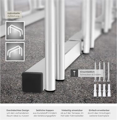Підставка для велосипедів tectake®: для 4-5 велосипедів, електровелосипедів, гараж, стійка на підлозі або стіні