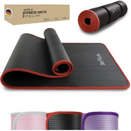 DH FitLife Килимок для фітнесу 183x61x1 см, нековзний, для йоги та тренувань, чорний, підвищена міцність