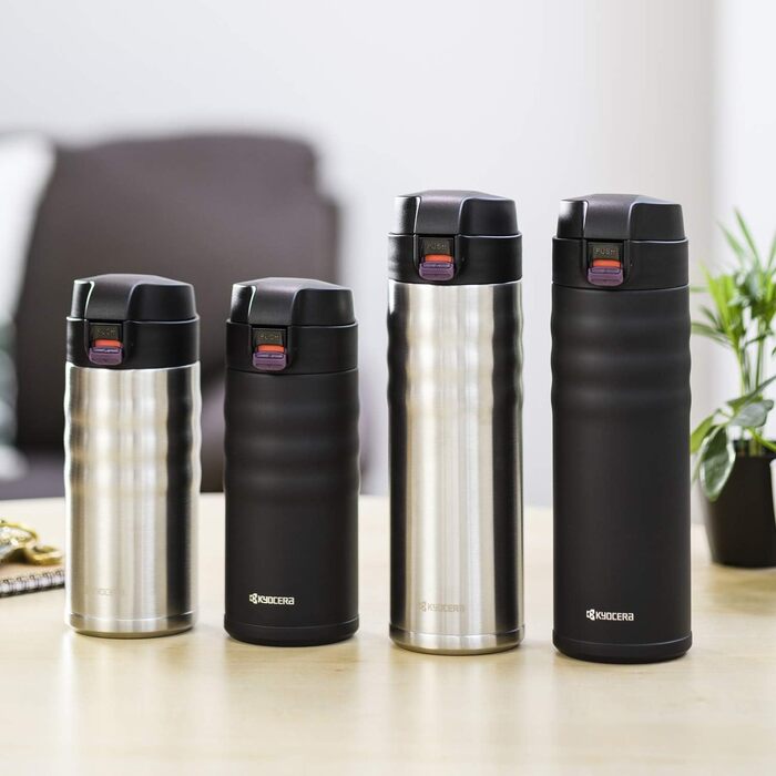 Термос Kyocera MB-17F FLIP TOP чорний, 500 мл, нержавіюча сталь