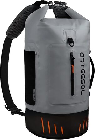 Чорний рюкзак Blackace Arteesol водовідштовхуючий, Dry Bag 20L, 40L, 45L. Ідеально для каякінгу, кану, кемпінгу, трекінгу, походів, вітрильного спорту та інших водних видів спорту (сірий, 45L)