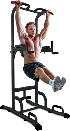 Sportstech 7в1 Power Tower PT300: турнік, бруси для віджимань, силовий тренажер для дому, чорний