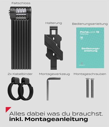 IMPACT® FlexLock 15 - Преміум складне велозамкe з високим рівнем безпеки. Довжина 120 см, витримує до 1,5 тонни. Замок з ключем/кодом.