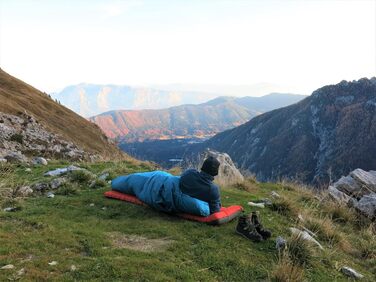 Спальний мішок Aven Peak 230 см - зимовий, екстремальний (-32°C), з'єднується, блакитний - для кемпінгу, парний