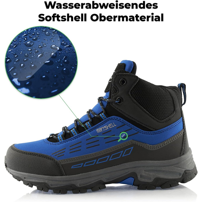 Черевики для ходьби жіночі та чоловічі, зимові, водонепроникні, 36 EU, синій, чорний