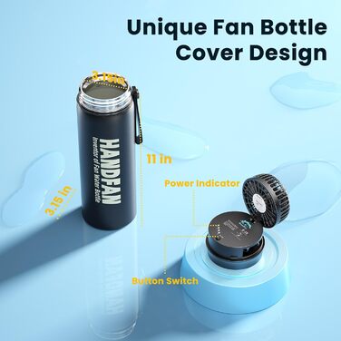 Спортивна термос-пляшка HandFan з нержавіючої сталі, 710 мл, чорна, ізольована, без BPA, герметична, для газованої води, для велосипеда, школи та фітнесу