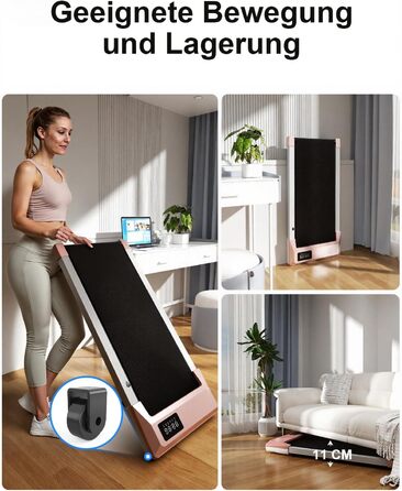 Тренажер для ходьби Copant Walking Pad з керуванням через додаток, столик для бігу, 6 км/год, максимальне навантаження 136 кг, професійні курси та багатокористувацькі змагання (Золотий, 90 см)