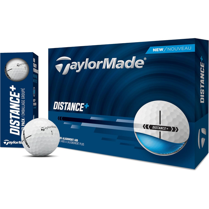 Гольф-м'ячі TaylorMade Distance+ 2025, білі, універсальний розмір
