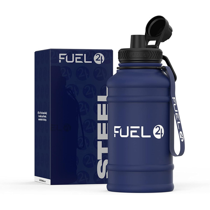 Fuel24 Extra Stark пляшка для води з нержавіючої сталі 1.3L та 2.2L, герметична, BPA Free, спортивна пляшка для фітнесу та тренувань, металева пляшка для води для дорослих, 1300 мл Candy