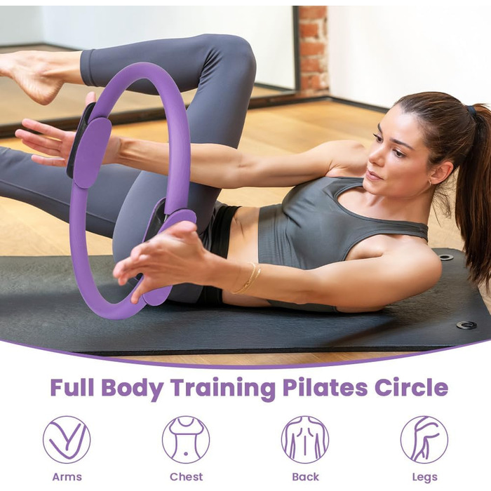 Набір для пілатесу AOOSA: коло, м'яч, стрічки опору. Комплект для йоги вдома