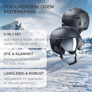 Шолом гірськолижний Black Crevice Calgary з візором, білий матовий/сріблястий, S/M (54-57 см)