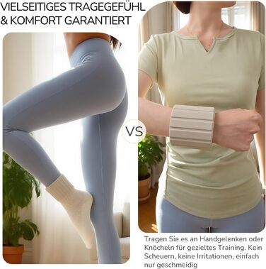 Ваги для зап'ястя та щиколоток магнітні, 0.5KG/1KG, регульовані, для йоги, пілатесу, плавання, фітнесу, силікон, білий