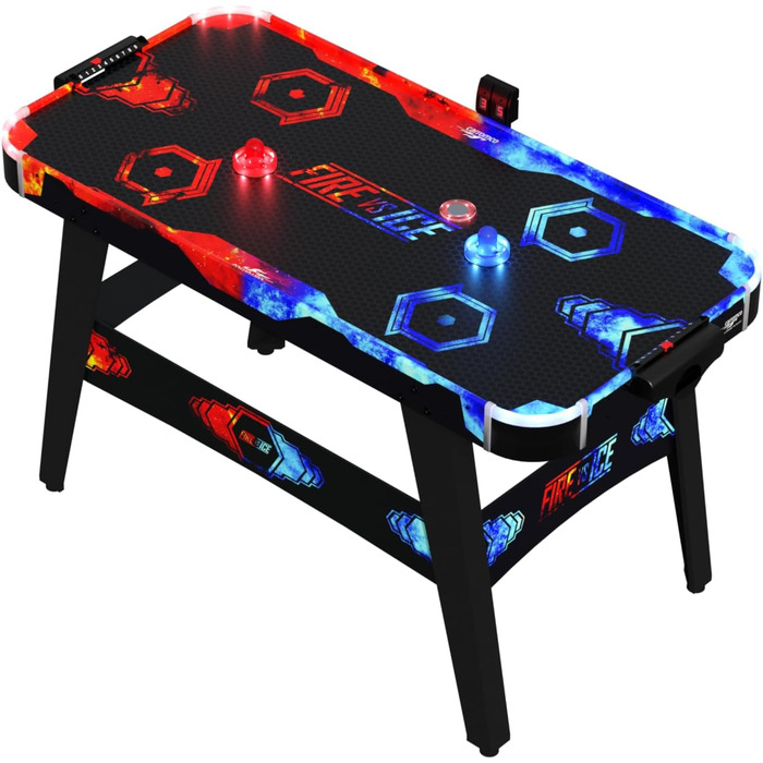 Airhockey Carromco Fire & Ice: Ігровий стіл з LED-підсвічуванням та електронним підрахунком очок