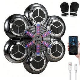 Музична боксерська машина для тренувань: Bluetooth, світлові ефекти, 3 режими, підрахунок ударів (81353)