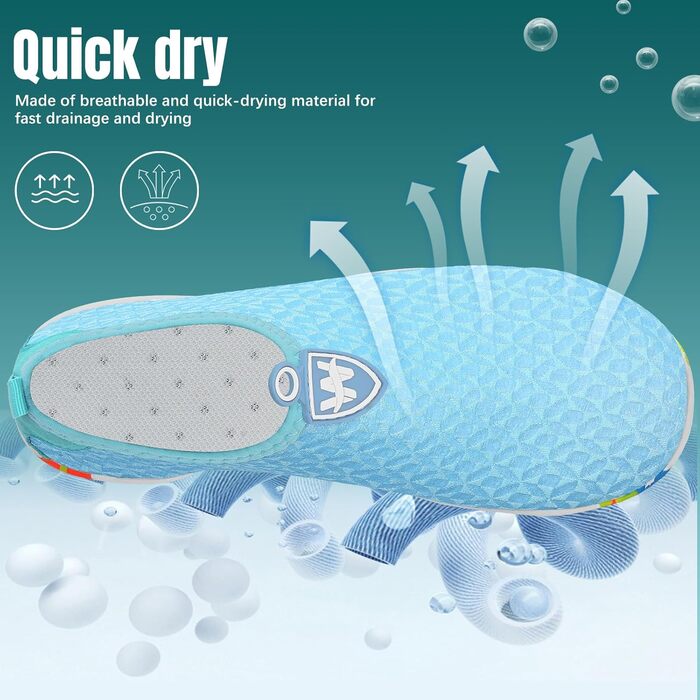 Взуття для плавання та водних видів спорту WateLves: чоловіче та жіноче, швидковисихаюче, для пляжу та серфінгу (блакитний, 41 EU)