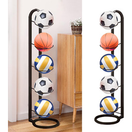 Стійка для зберігання м'ячів для футболу (5 шт.) - білий колір, багатоярусна, для демонстрації