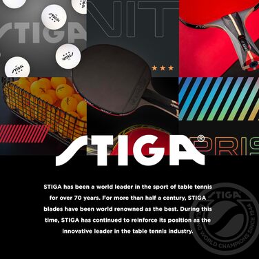 Ракетка для настільного тенісу STIGA Carbon+ (7 шарів, карбон, червона) - професійна для турнірів