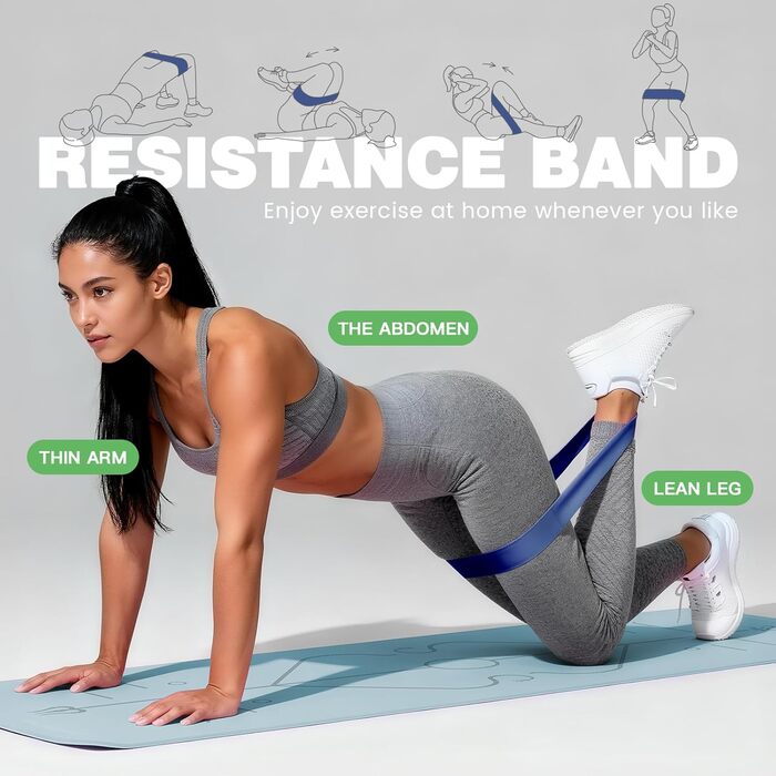 Йога мат Soontrans: протиковзаюча, 8 мм, TPE, з гумками та подушкою для колін, 183x68 см (Блакитний)