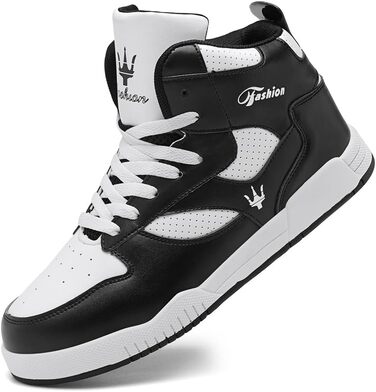 Чоловічі кросівки для бігу High Top, трекінгові черевики, фітнес-кросівки, білі (46 EU, 730 Weiß Schwarz)