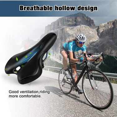 Велосипедний сідло ENJOHOS: водонепроникний, PU, для MTB, Trekking, Tour, шосе, чорний