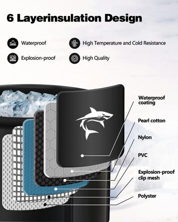 Тонна для криотерапії Eisbaden Lambluefly з системою охолодження (80 см Ø) XL, комплект з нержавіючої сталі, термометром, сумкою та захистом від сонця