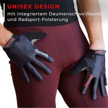 Велосипедні рукавички MACCIAVELLI - MTB, унісекс, сенсорний екран, чорні