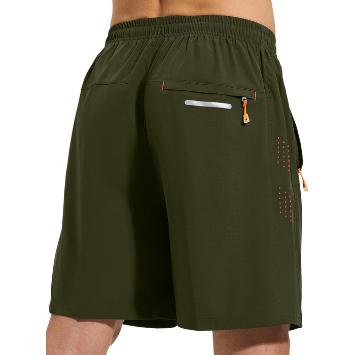 Шорти спортивні чоловічі Cimic для бігу та занять спортом, швидковисихаючі, дихаючі, легкі, з кишенею на блискавці (зелені, XXL)