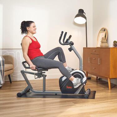 Магнітний велотренажер Sunny Health & Fitness SF-RB4616S для дому, 8 рівнів навантаження, LCD-монітор, вимірювання пульсу, до 136 кг