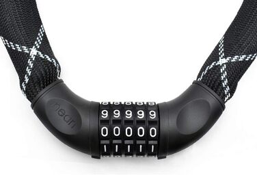 Замок для велосипеда Nean з кодовим замком, висока безпека, міцна тканинна обгортка, 6 x 6 x 900 мм, чорний