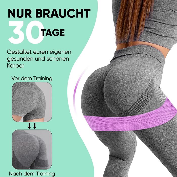 Фітнес-еластичні стрічки Suright: резистентні гумки для йоги, силових тренувань, ніг та сідниць. Набір для фітнесу (зелений, фіолетовий, чорний)