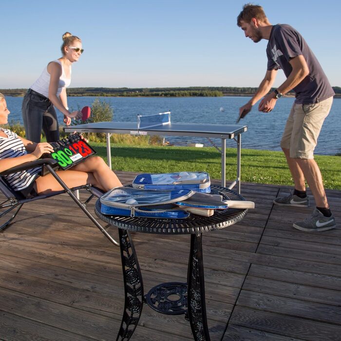 Набір для настільного тенісу Relaxdays: 2 ракетки, 3 м'ячі, сітка, блакитний