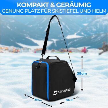 Чохол для лижних черевиків дитячий ISCHGL (Чорно-синій) 40L з відділенням для шолома та аксесуарів