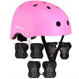 Дитячий велосипедний шолом з регулюванням та набір захисту для скейту, розмір S