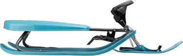 Санки STIGA Snowracer Curve з кермом, гальмом і тросом, сталевий каркас, для дітей та дорослих до 90 кг, зимові санчата від 7 років