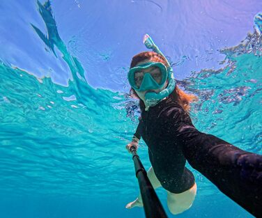 Набір для снорклінгу KAIMANA AquaVision Prolite для дорослих з чохлом, зручна силіконова маска для плавання, альтернатива сноркель-масці, тканинний/силіконовий ремінець, білий