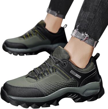 Черевики для трекінгу та хайкінгу чоловічі, водонепроникні, легкі, антиколізійні, для експедицій та трейлраннінгу (44 EU, оливковий)