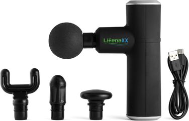 Міні масажер Lifenaxx LX-025 для спорту та фітнесу, масажний пістолет від м'язового болю, розслаблення фасцій, вібраційний, профілактика і лікування крепатури