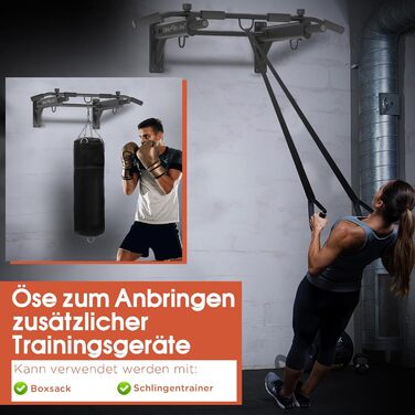 DH FitLife Klimmzugна турнік 4-в-1 для дому: турнік, бруси, петлі для боксу та тренажера | До 200 кг | 6 ручок | Стабільний та безпечний