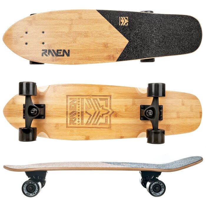 Longboard RAVEN для дітей та дорослих: скейтборд з алюмінієвими траками, PU колесами та підшипниками ABEC-9 Trevix