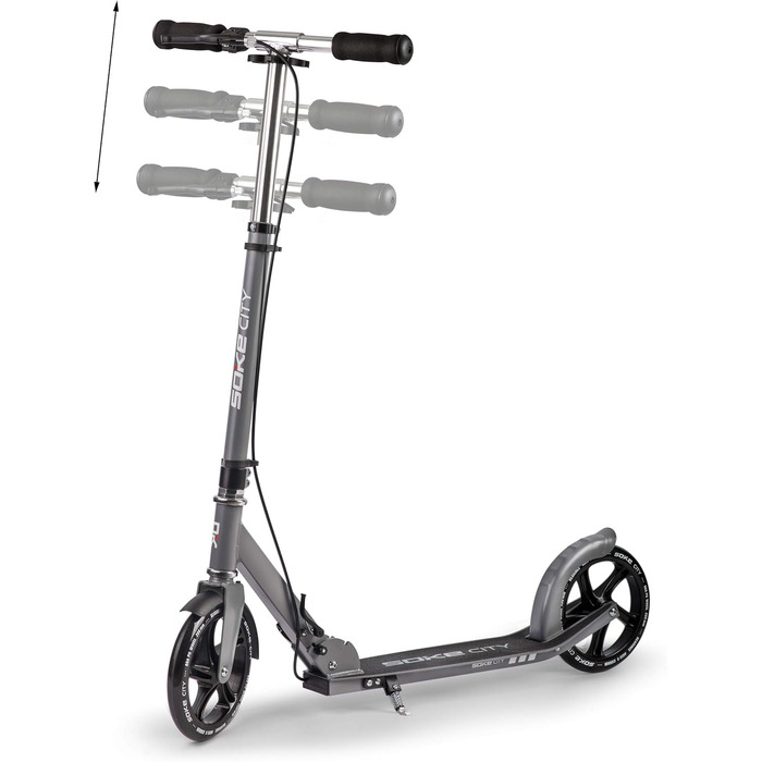 Міський самокат SOKE Cityroller, складаний, сірий, для дорослих і підлітків