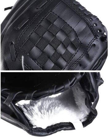 Рукавиця для бейсболу та софтболу, шкіра PU, 10.5 дюймів, чорна - для дорослих та дітей