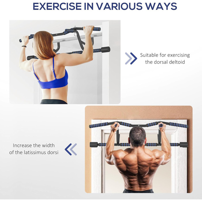 Климівська стійка для дверей SPORTNOW з антиковзними багатохватками, чорна. Підходить для турніків, віджимань та тренувань верхньої частини тіла вдома.